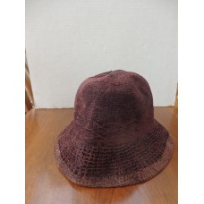 Mujer&apos;s Large Brown Crocheted City Hunter Bucket Hat Excellent  eb-86253078